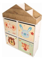 Biblioteca Infantil Gacela Madera Marrón Claro 60x30x100cm Con Puertas - Image 3