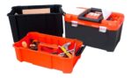 Caja De Herramientas Plastica Con Ruedas Grande Resistente  Negro Con Naranja - Image 3