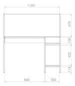 Escritorio Mesa De Computacion Con Estantes Moderno Pizarra Pizarron Anotador Incluido Dielfe Marrón Claro - Image 5