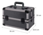 Maletin Caja Herramientas Maquillaje Aluminio Tipo Fuelle Color Gris