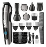 Cortadora De Pelo 16 En 1 Brightup Recargable Pantalla Led Gris