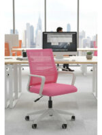 Silla De Oficina Ergonomica Regulable 100% Calidad Rosa Rosa Malla