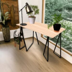 Escritorio Multifuncion Metal Madera Estilo Industrial Ramos Color Natural Color Secundario Negro