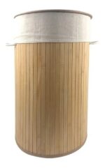 Cesto Canasto Redondo Ropa Sucia Laundry Bamboo Tela + Tapa