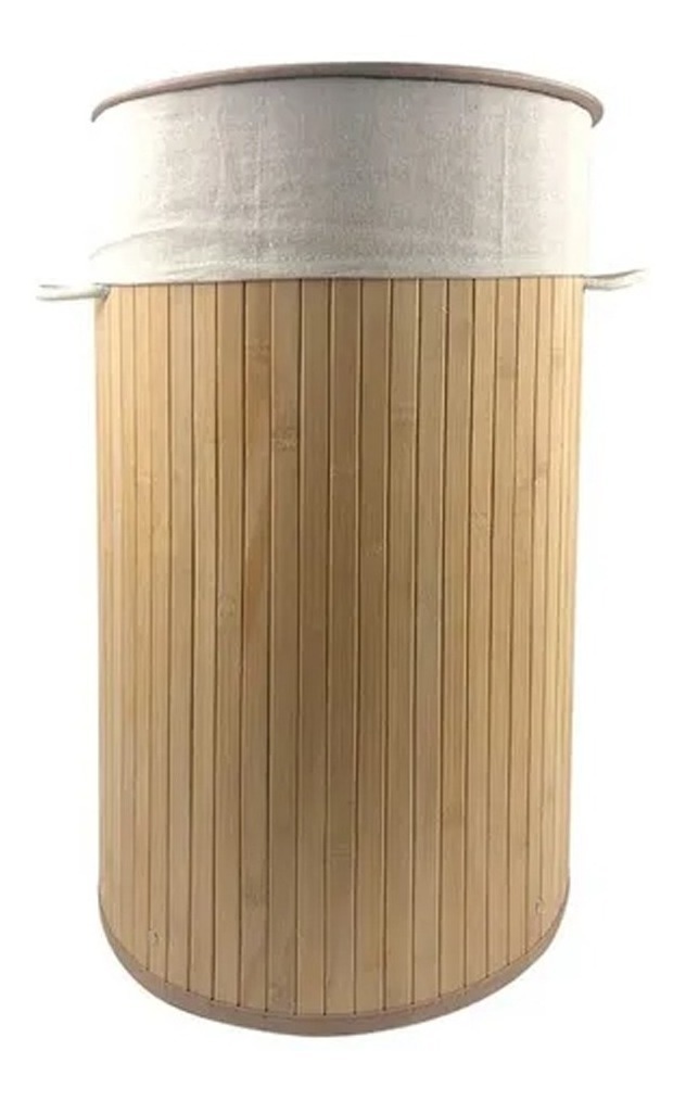 D_NQ_NP_613876-MLA51000367680_082022-F.jpg Cesto Canasto Redondo Ropa Sucia Laundry Bamboo Tela + Tapa - Image 1
