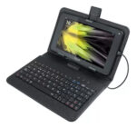 Estuche Funda Ecocuero Con Teclado Tablet 7 Lapiz Colores Negra
