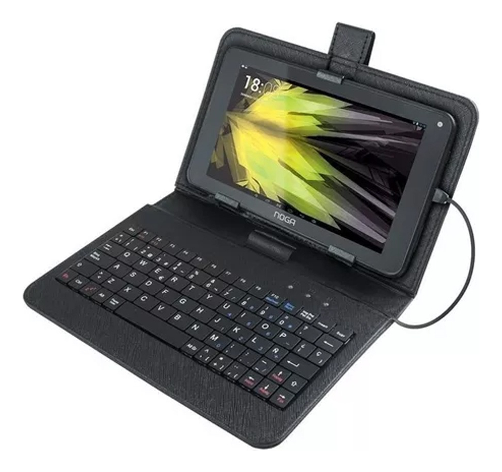 D_NQ_NP_615224-MLA70410640592_072023-F.jpg Estuche Funda Ecocuero Con Teclado Tablet 7 Lapiz Colores Negra - Image 1