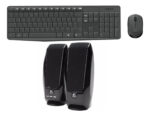 Kit De Teclado Y Mouse Inalambrico + Parlantes Logitech Negro