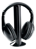 Auricular Inalambrico Con Mic Tv Pc Mp3 Base Conexion Rca Negro