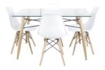 Juego De Comedor Irlanda Mesa Diseño Moderno + 4 Sillas Blanco Liso - Image 2