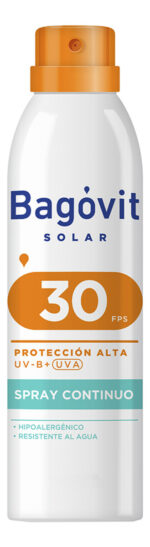 Protector Solar En Spray Continuo Bagóvit Solar Fps 30 Por 170 Gr