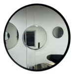 Espejo Decorativo De Hierro Circular Calidad Premium Negro