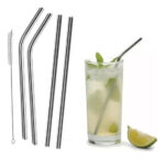 Bombilla Para Tragos 304 Sorbetes Acero Inoxidable Cromado 20cm Pack 4