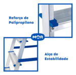 Escalera 5 Escalones Aluminio 1.08 Mts Mor Color Aluminio - Image 6