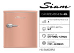 Heladera Siam Bajo Mesada Retro 50l Coral Hsi-bm50br2 Cycle Defrost