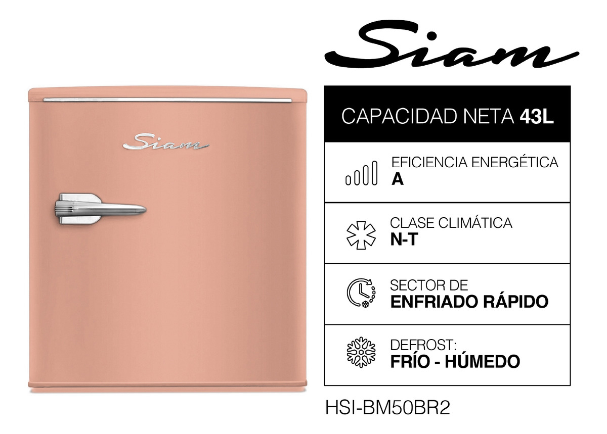 D_NQ_NP_636376-MLA100003901071_112025-F.jpg Heladera Siam Bajo Mesada Retro 50l Coral Hsi-bm50br2 Cycle Defrost - Image 1