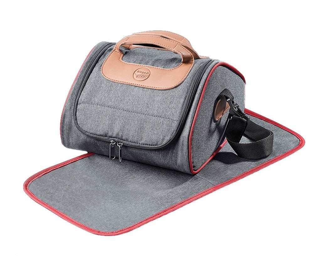 D_NQ_NP_638587-MLA43671950558_102020-F.jpg Lunchera Maped Picnik Aislante Lunch Bag Diseño Elegante Gris Con Rosa Oscuro - Image 1