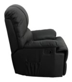 Sillon Poltrona Reclinable Ultra Premium De Ecocuero + Relax Negro Liso - Image 7