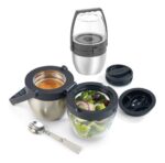Termo Thermos 2 En 1 Liquidos Comida 7 Hs Acero Inoxidable Negro