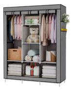 Guardarropa Tela Medidas Con 4 Estantes Diseños Unicos Ultimo Modelo  Gris