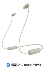 Auriculares Bluetooth Inalambricos In Ear Sony Wi-c100 Beige Color Crema Gris