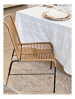 Silla Acordonada De Yute Magnolias Con Estructura De Hierro Marrón Y Negro Sigrid - Image 4