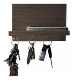 Porta Llave Organizador De Pared Llavero Calidad Premium Color Nogal
