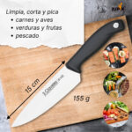 Cuchillo De Cocina Chef Cocinero 15cm Acero 3 Claveles Evo Color Negro - Image 7
