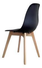 Silla Clasica Plastico Eames Cross Wood Tapizado Ecocuero - Image 3