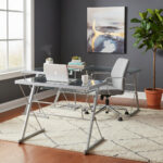 Escritorio De Vidrio Esquinero Reforzado Premium Envio Ramos Transparente