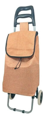Carrito Changuito De Compras + Bolsillo Diseño Calidad Beige