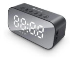 Radio Reloj Parlante Portatil Fm Bluetooth Led Micro Sd Aux Color Gris