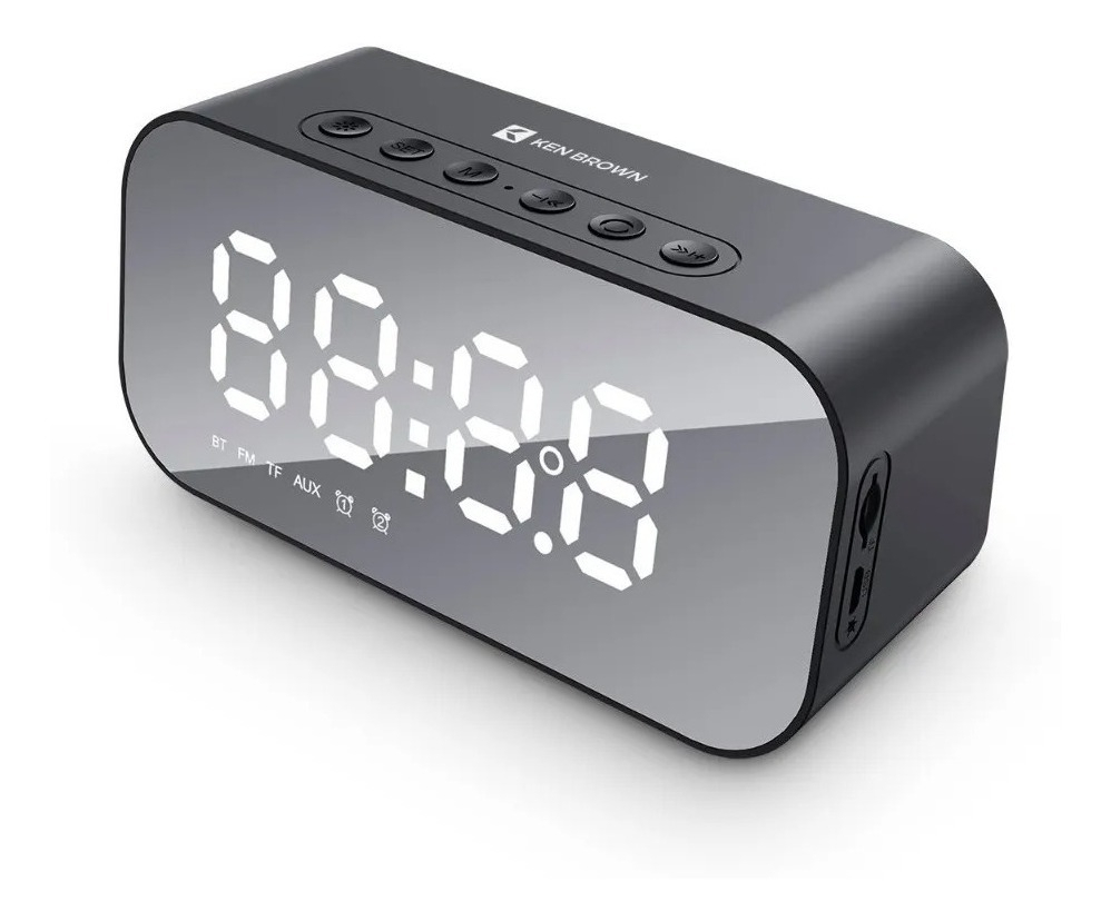 D_NQ_NP_675353-MLA99478457058_112025-F.jpg Radio Reloj Parlante Portatil Fm Bluetooth Led Micro Sd Aux Color Gris - Image 1