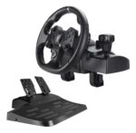 Volante Dynacom Gamer Con Pedales Para Pc Usb Premium Negro