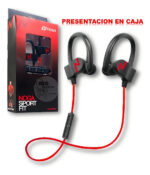 Auricular Inalambrico Deportivo Clip Agarre Y Control Música Color Negro/rojo - Image 2