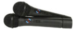 Set De 2 Microfonos Inalambricos Tsv Con Base Karaoke Negro - Image 3