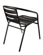 Silla Reposera De Jardin Exterior Aluminio Apilable En Ramos Negro Liso - Image 2