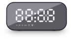 Radio Reloj Parlante Portatil Fm Bluetooth Led Micro Sd Aux Color Gris - Image 2