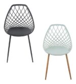 Set 2 Sillas De Cocina Plastico Acero Diseño Moderno Calidad