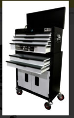 Gabinete Metalico Caja Para Herramientas Ruedas + Cajones Negro - Image 8