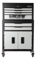 Gabinete Metalico Caja Para Herramientas Ruedas + Cajones Negro