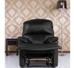Sillon Poltrona Reclinable Ultra Premium De Ecocuero + Relax Negro Liso - Image 9