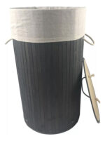 Cesto Canasto Redondo Ropa Sucia Laundry Bamboo Tela + Tapa - Image 4