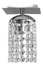 Lámpara Araña Techo Colgante Caireles Cristal Cromado 1 Foco E27 Cromo