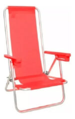 Reposera Silla Plegable Reforzada Camping Playa Premium Rojo