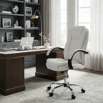 Sillon Ejecutivo Oficina Escritorio Blanca + Metal Cromado Ultimo Modelo Blanco Cuero Sintético