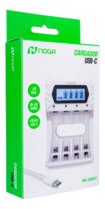 Cargador De Pila Usb Noga 4 Puertos Aa/aaa Digital 220v - Image 3