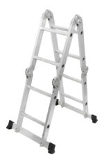 Escalera Articulada Aluminio Wrk Work 8 Escalones Plegable Extensible Plateado - Image 3