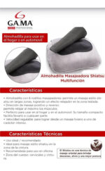 Masajeador Gama Wellness Almohadilla Shiatsu Multifuncion Gris - Image 4