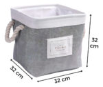 Cestos Tela Lisa Canastos Organizadores Rectangular Multiuso Color Gris - Image 2